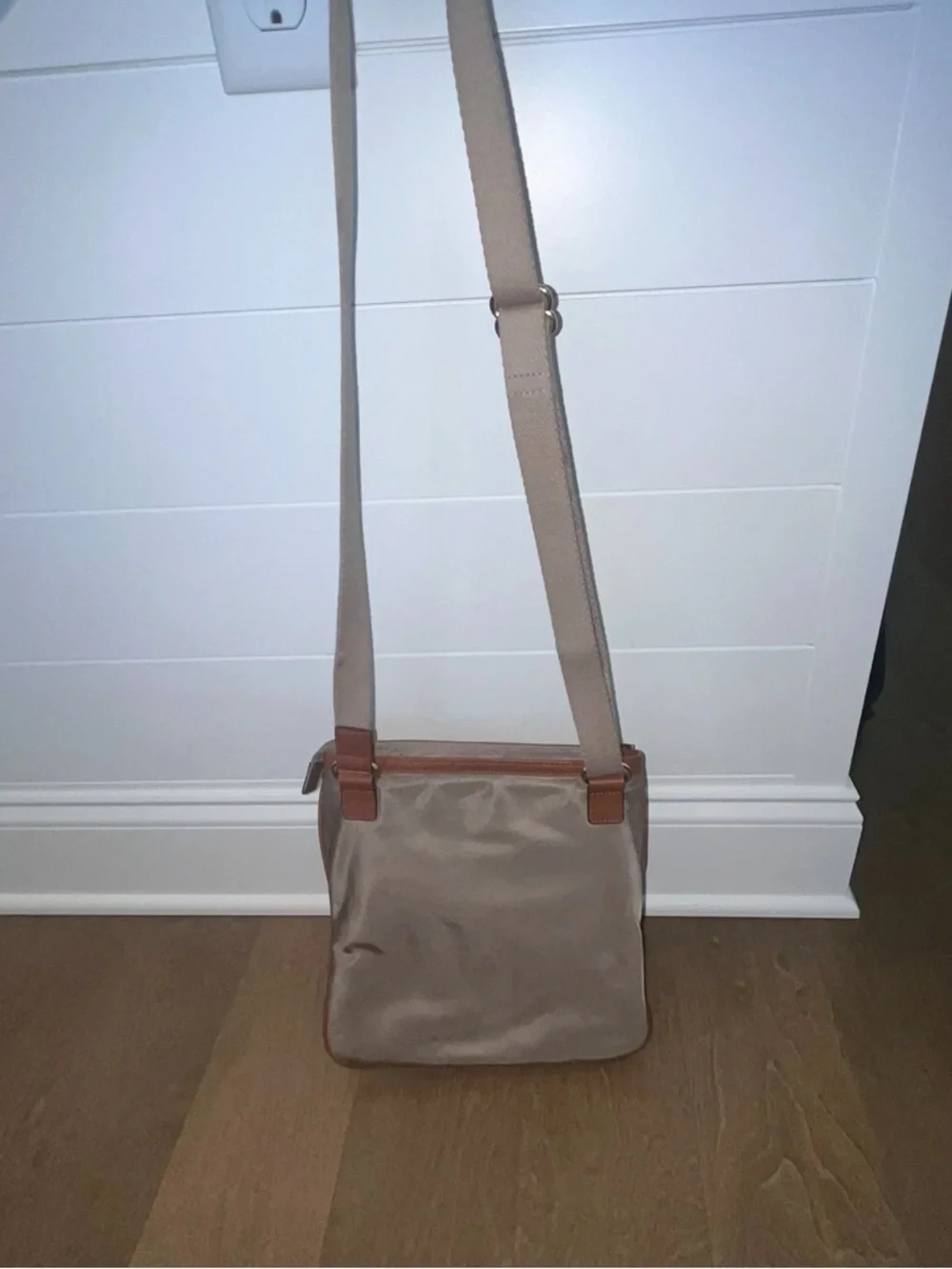Michael Kors Kempton Nylon Crossbody Bag Beige & Brown